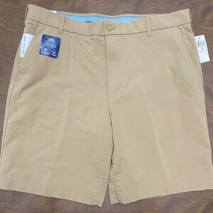 Izod Tan Flat Front Shorts Classic Style